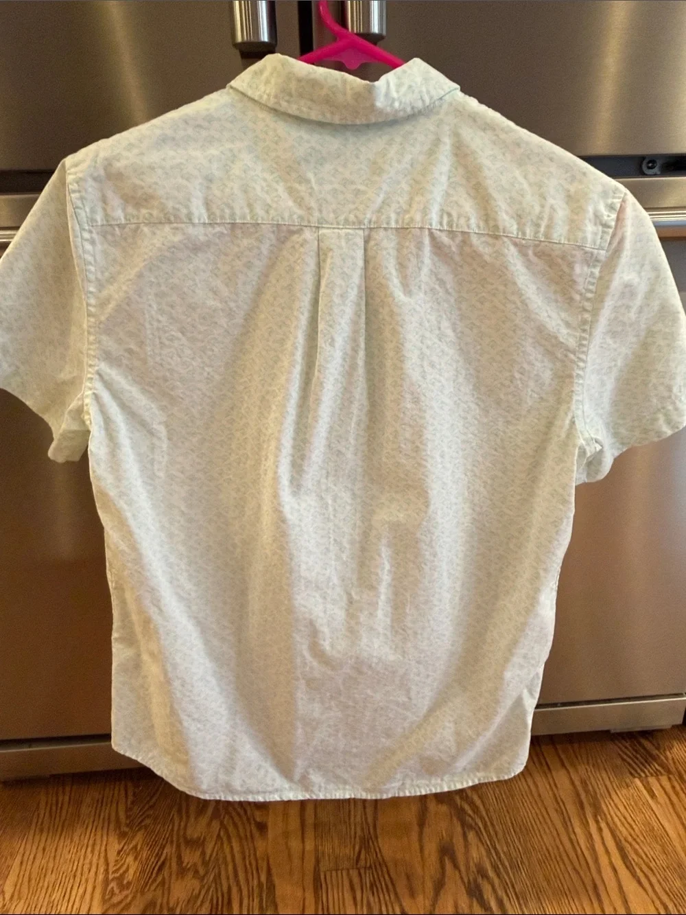Vineyard Vines Pale Mint Short-Sleeve Button-Down with Navy Whale